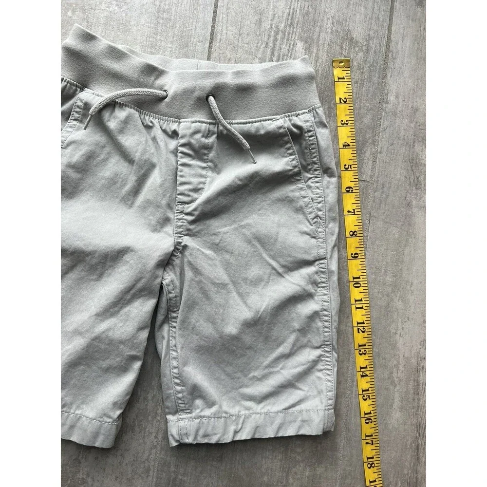 Gap Kids Boys Cotton Flat Front Pull On Chino Golf Shorts Silver Gray S 6-7